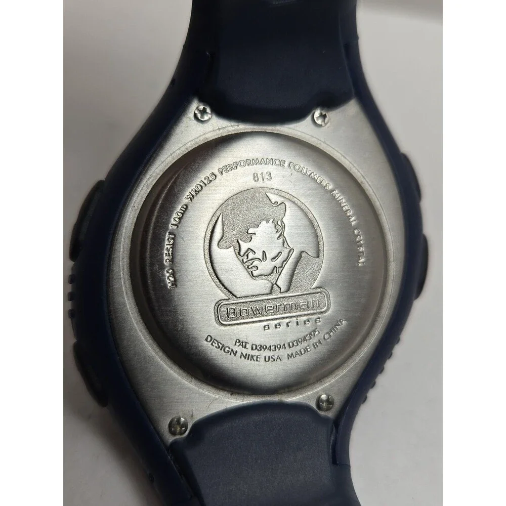 Nike Triax Speed 10 Bowerman WR0125 Blue Digital Watch 100M New Battery Y2K Rare